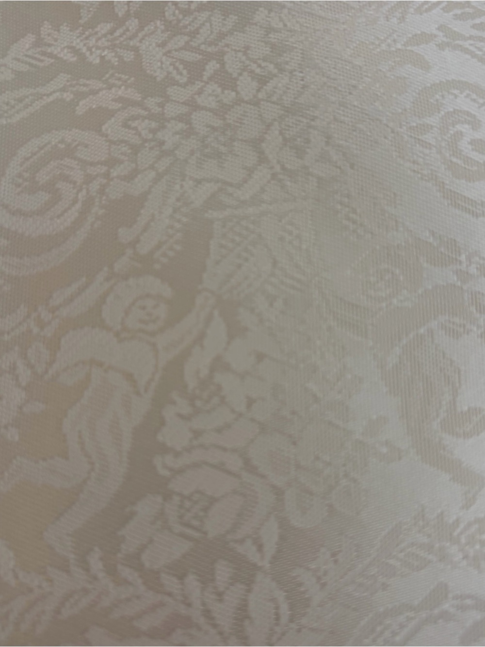 Silk top sheet with angel cherub motif